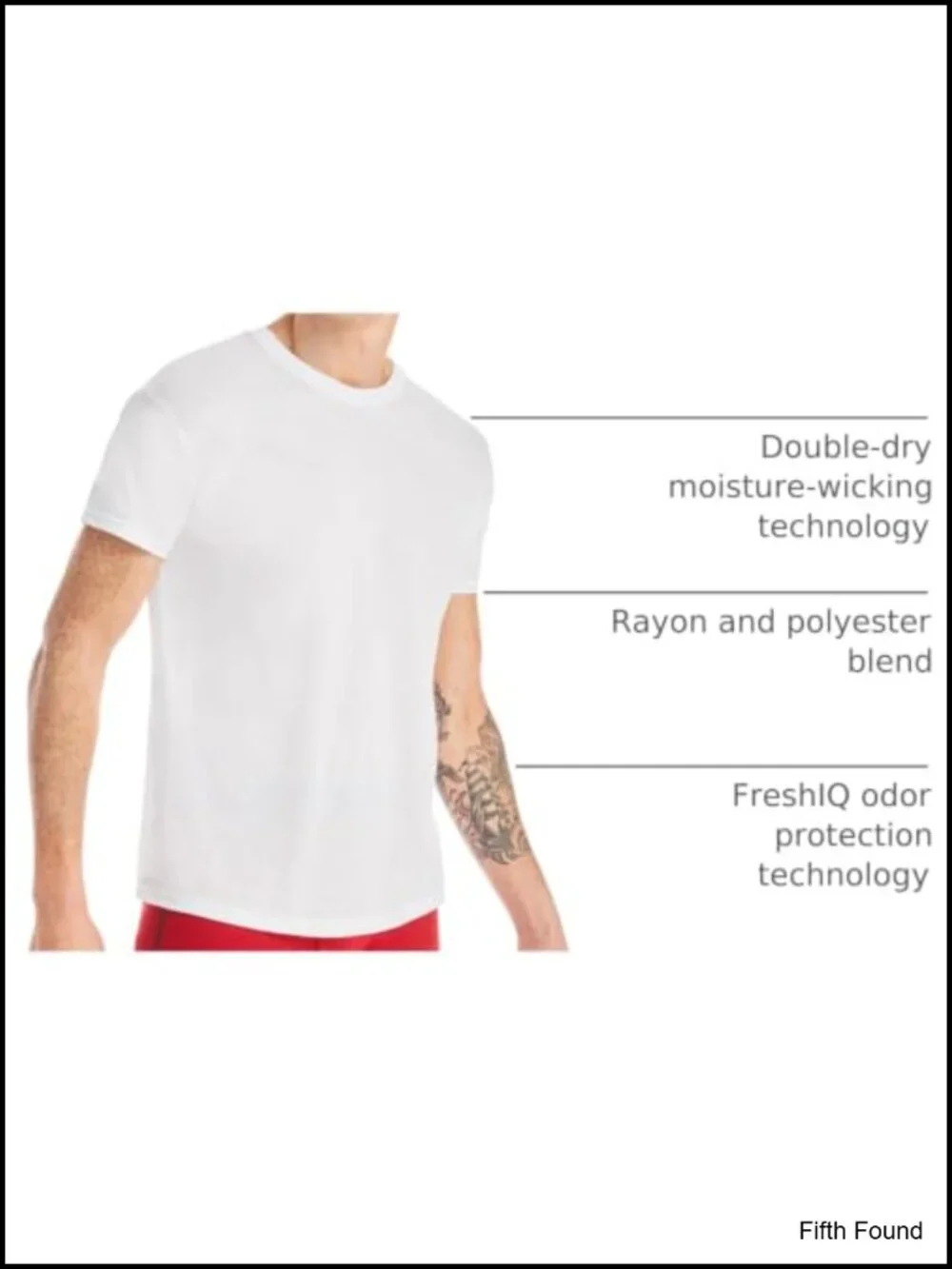 Hanes Men's Performance Undershirt X-Temp Moisture-Wicking Crewneck 5-Pack